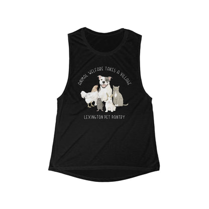 It Takes A Village | FUNDRAISER for Lexington Pet Pantry | Women's Flowy Scoop Muscle Tank - Detezi Designs - 17185920512143532263