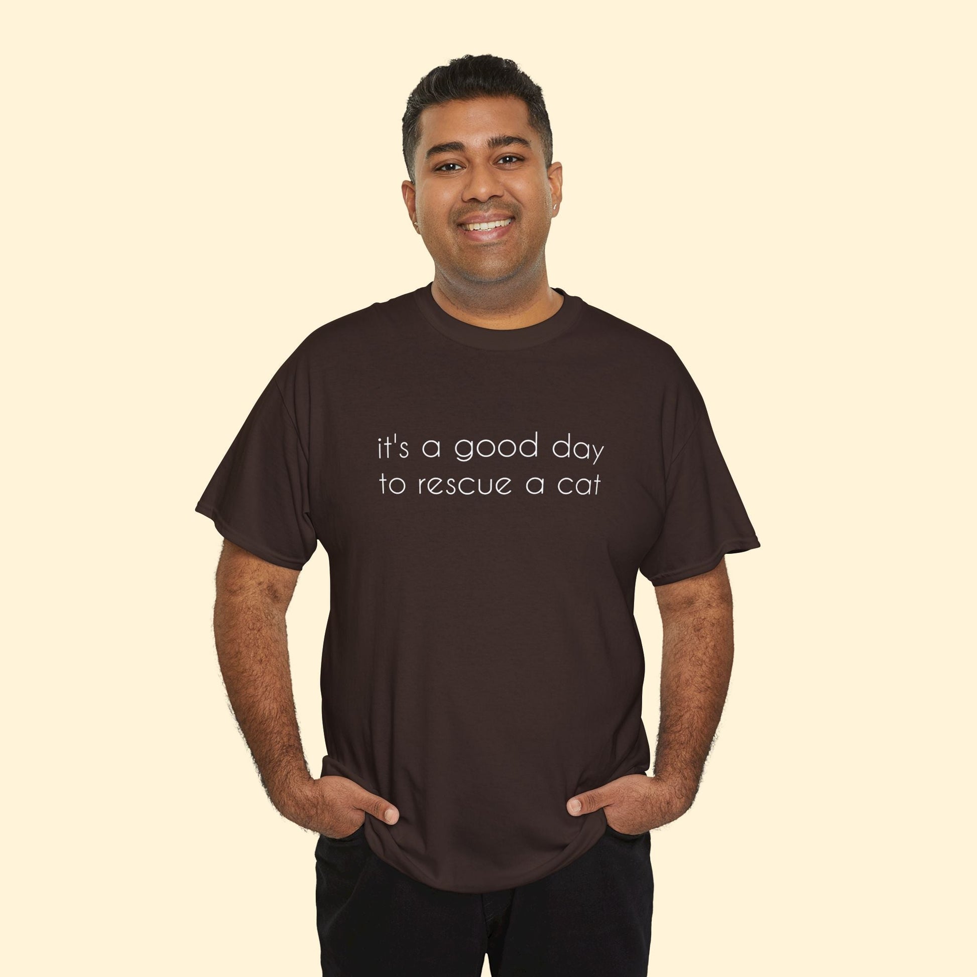 It's A Good Day To Rescue A Cat | Text Tees - Detezi Designs - 15806480965975429678