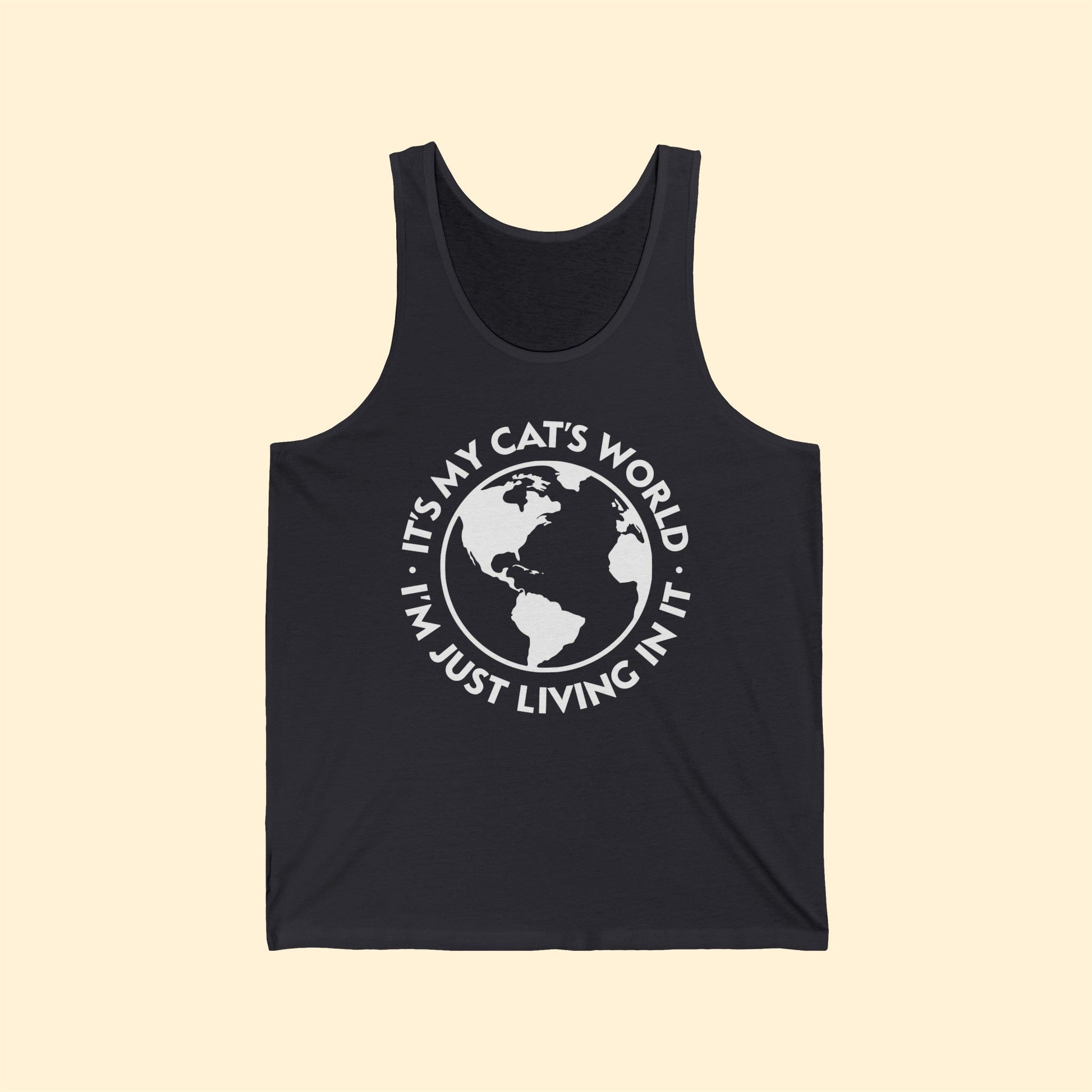 It's My Cat's World | Unisex Jersey Tank - Detezi Designs-12520654691445257276