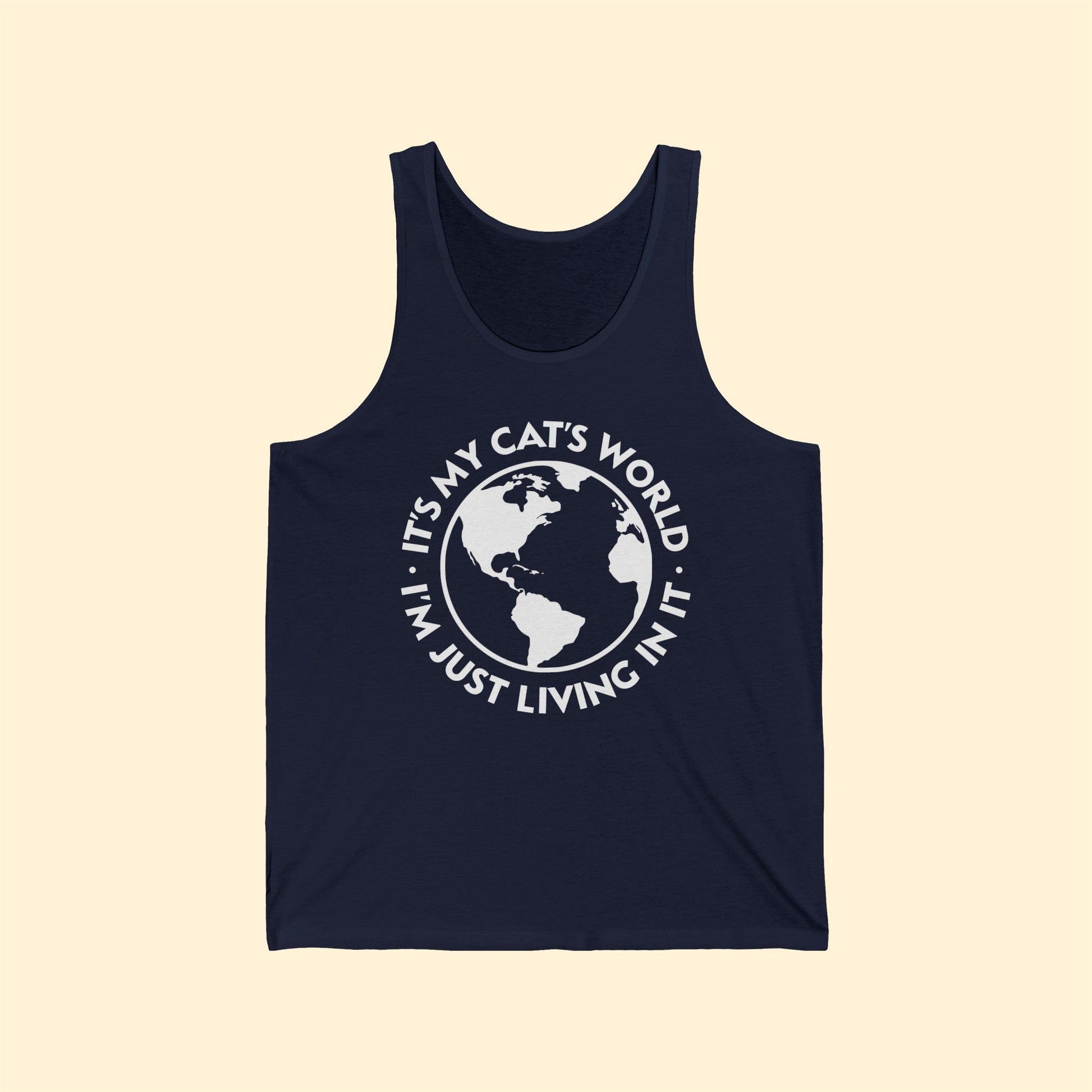 It's My Cat's World | Unisex Jersey Tank - Detezi Designs-28278699871052374346