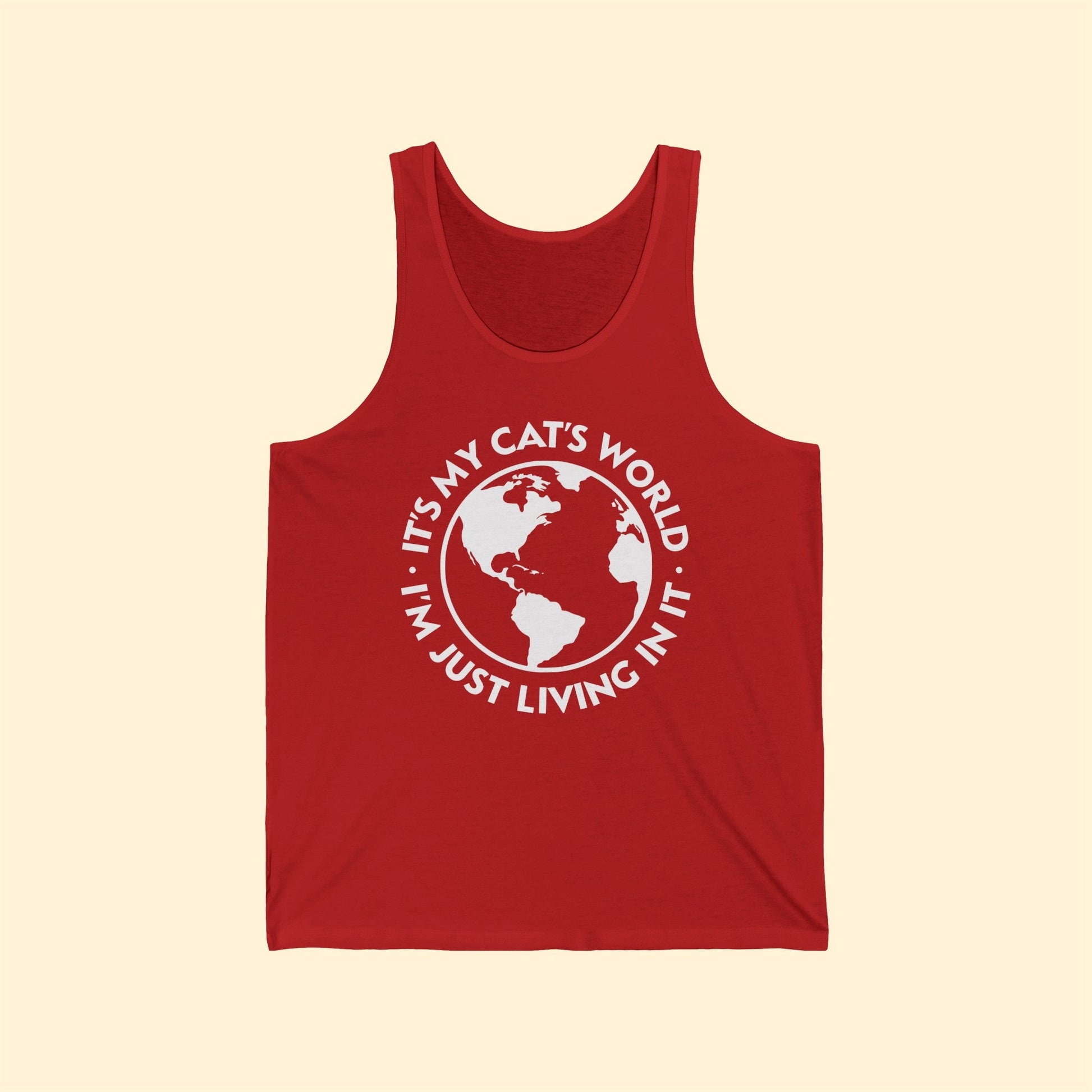 It's My Cat's World | Unisex Jersey Tank - Detezi Designs-31058294559145969467