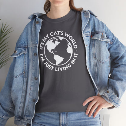 It's My Cat's World | Unisex Tee - Detezi Designs - 11221139556303368846