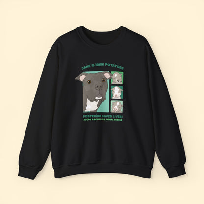 Jane's Irish Potatoes | FUNDRAISER for Adopt A Homeless Animal Rescue | Crewneck Sweatshirt - Detezi Designs - 30630928206464878104