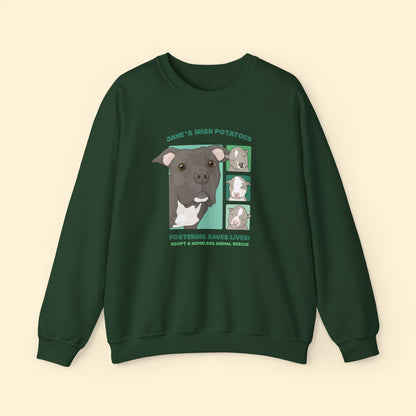 Jane's Irish Potatoes | FUNDRAISER for Adopt A Homeless Animal Rescue | Crewneck Sweatshirt - Detezi Designs - 31868808288258812616