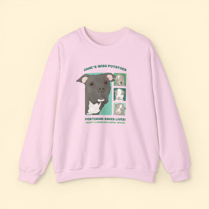 Jane's Irish Potatoes | FUNDRAISER for Adopt A Homeless Animal Rescue | Crewneck Sweatshirt - Detezi Designs - 80962932518567697171