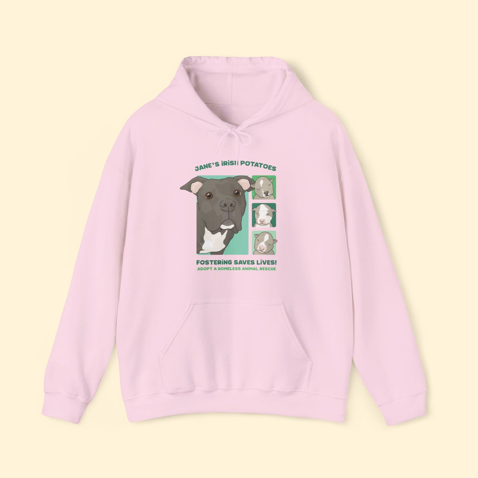 Jane's Irish Potatoes | FUNDRAISER for Adopt A Homeless Animal Rescue | Hooded Sweatshirt - Detezi Designs - 28767950790441226805