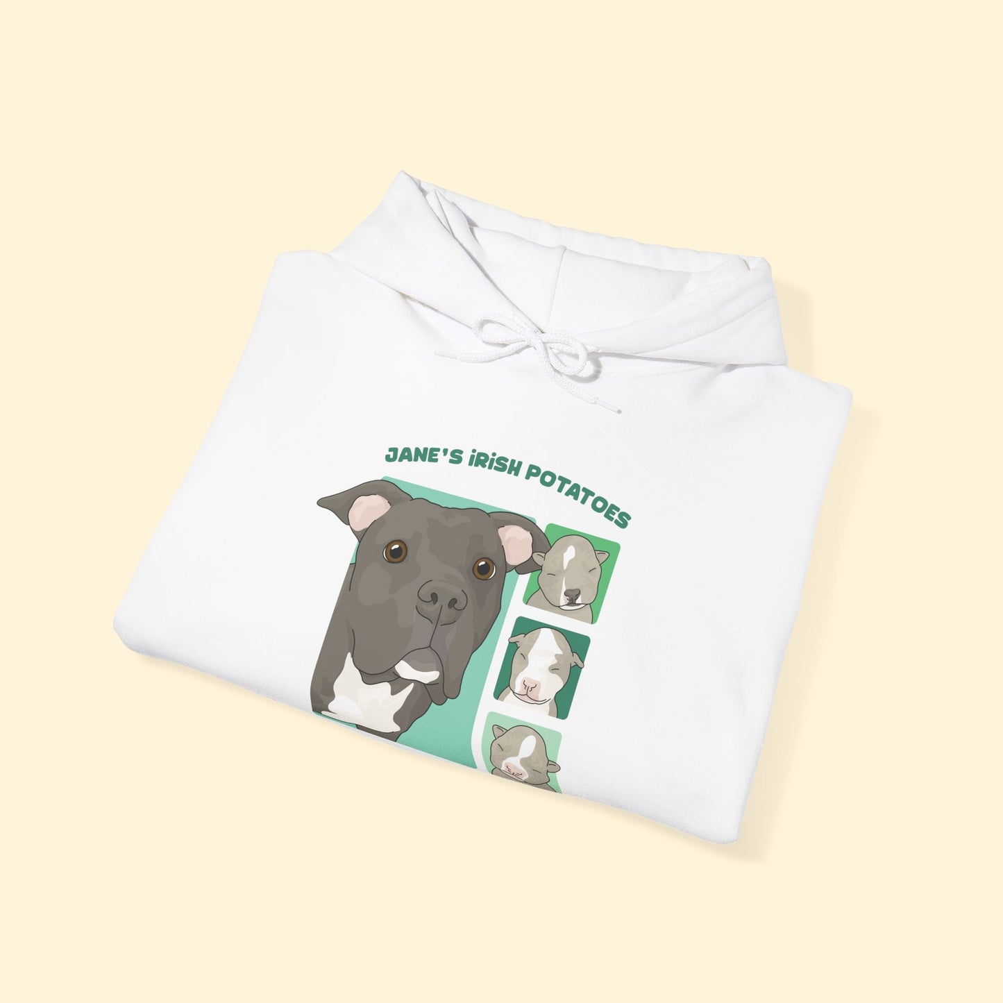 Jane's Irish Potatoes | FUNDRAISER for Adopt A Homeless Animal Rescue | Hooded Sweatshirt - Detezi Designs - 76819026240190968271