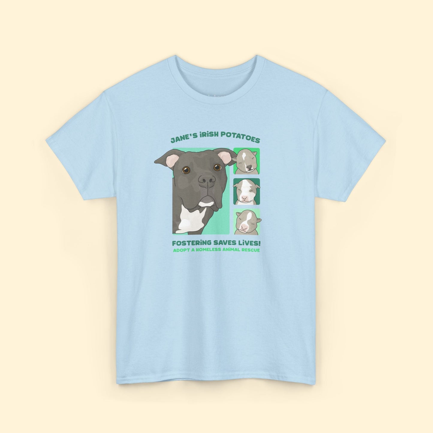 Jane's Irish Potatoes | FUNDRAISER for Adopt A Homeless Animal Rescue | T-shirt - Detezi Designs - 11544491892711946957