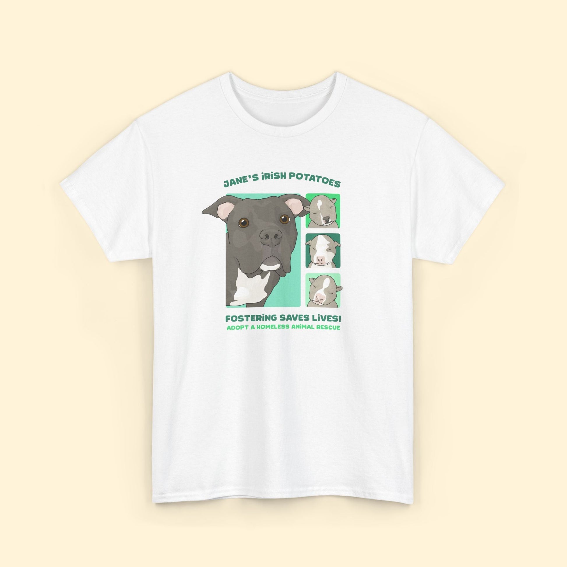 Jane's Irish Potatoes | FUNDRAISER for Adopt A Homeless Animal Rescue | T-shirt - Detezi Designs - 19690083274425762074