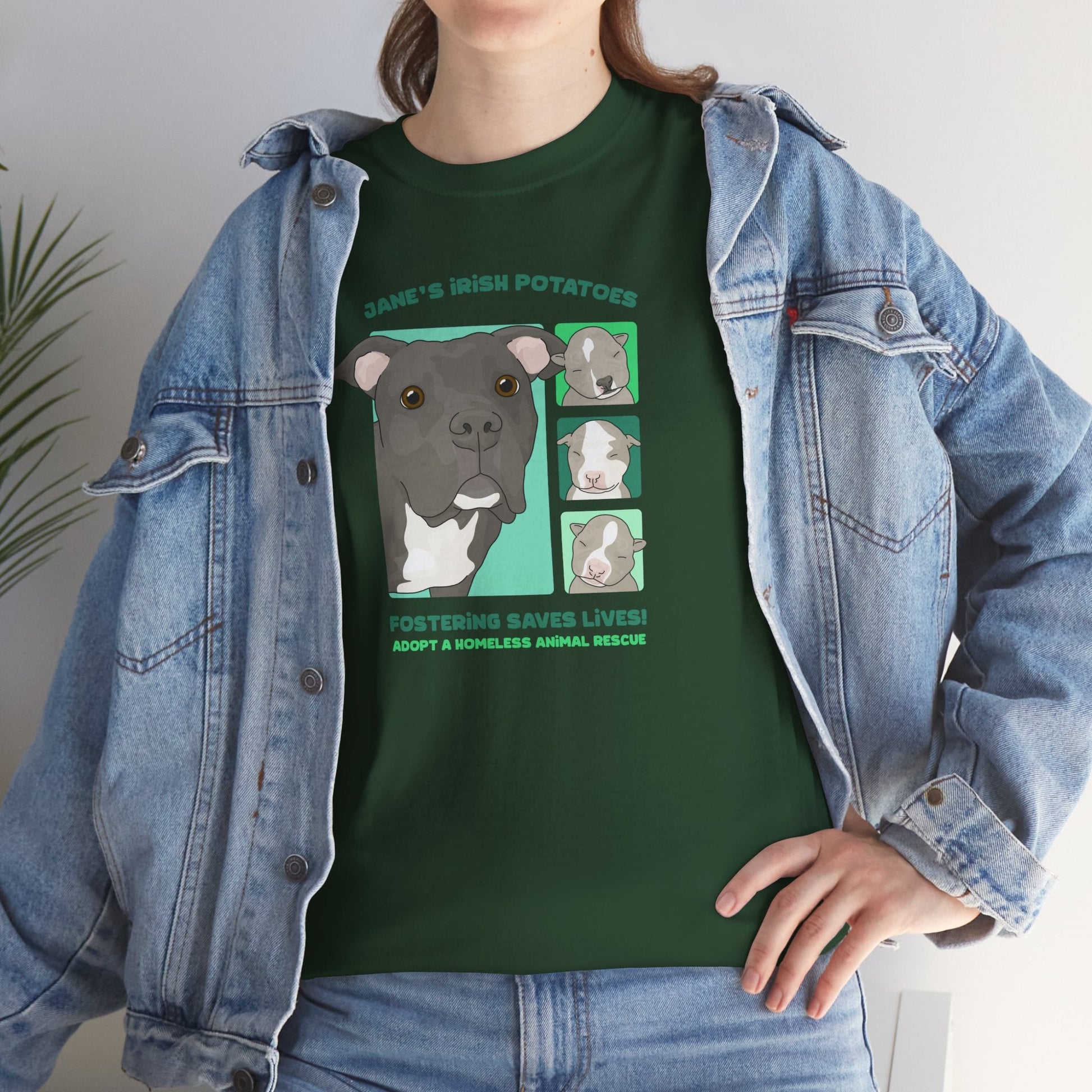 Jane's Irish Potatoes | FUNDRAISER for Adopt A Homeless Animal Rescue | T-shirt - Detezi Designs - 97650464165314948113