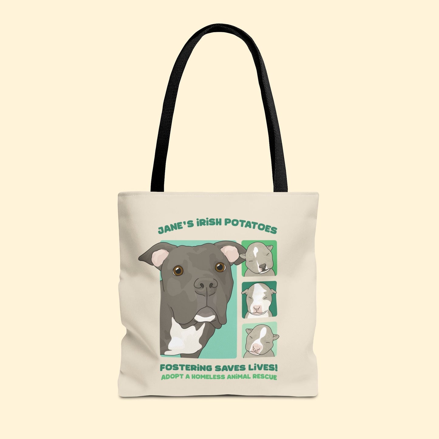 Jane's Irish Potatoes | FUNDRAISER for Adopt A Homeless Animal Rescue | Tote Bag - Detezi Designs - 33540952740627340579