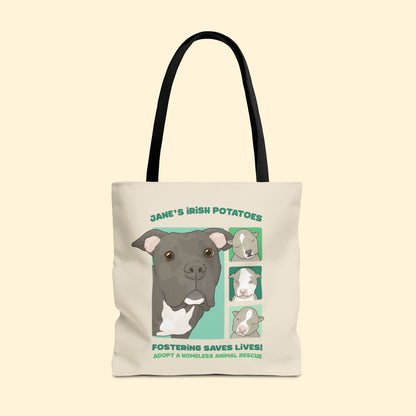 Jane's Irish Potatoes | FUNDRAISER for Adopt A Homeless Animal Rescue | Tote Bag - Detezi Designs - 96024901413917409896