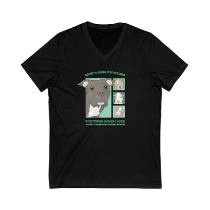 Jane's Irish Potatoes | FUNDRAISER for Adopt A Homeless Animal Rescue | Unisex V - Neck Tee - Detezi Designs - 23599223391651988244