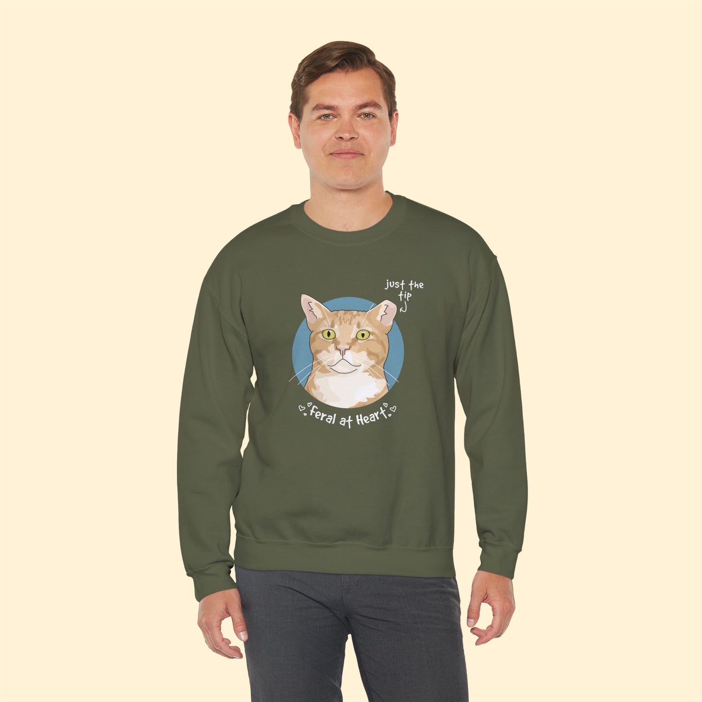 Just The Tip | FUNDRAISER for Feral At Heart | Crewneck Sweatshirt - Detezi Designs - 11601244980305849314