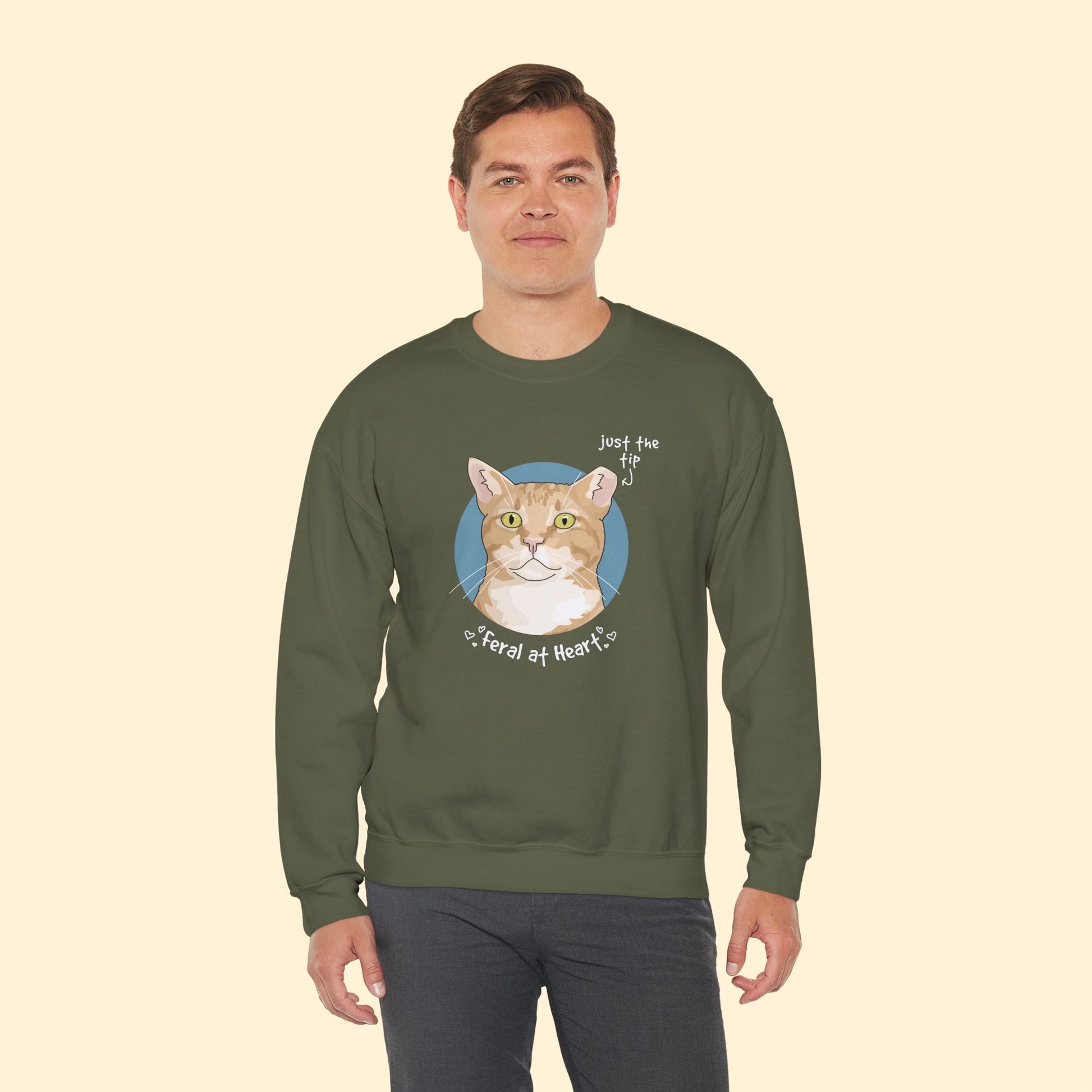 Just The Tip | FUNDRAISER for Feral At Heart | Crewneck Sweatshirt - Detezi Designs - 11601244980305849314