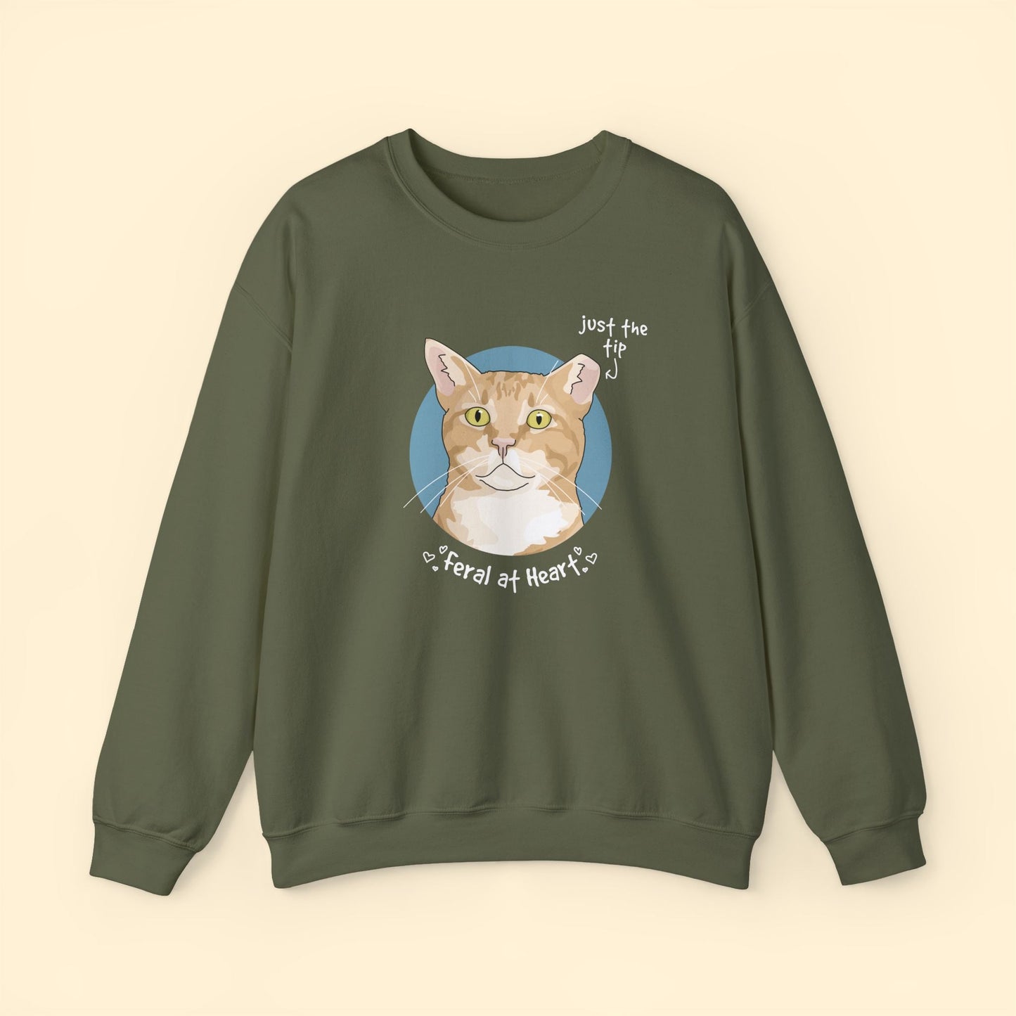 Just The Tip | FUNDRAISER for Feral At Heart | Crewneck Sweatshirt - Detezi Designs - 13070729969846358932