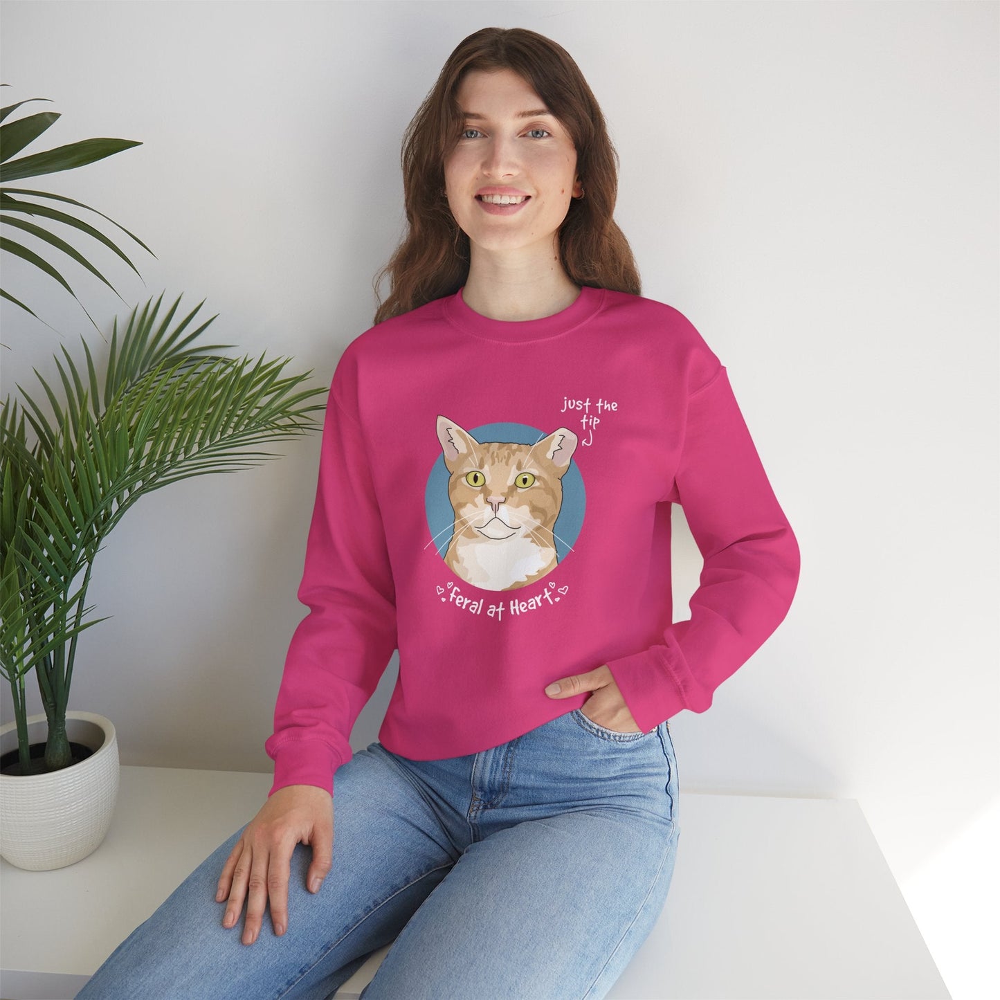 Just The Tip | FUNDRAISER for Feral At Heart | Crewneck Sweatshirt - Detezi Designs - 19122880961387844817
