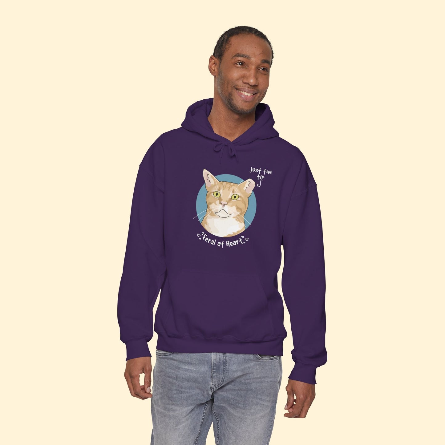 Just The Tip | FUNDRAISER for Feral At Heart | Hooded Sweatshirt - Detezi Designs - 13965368037517775683