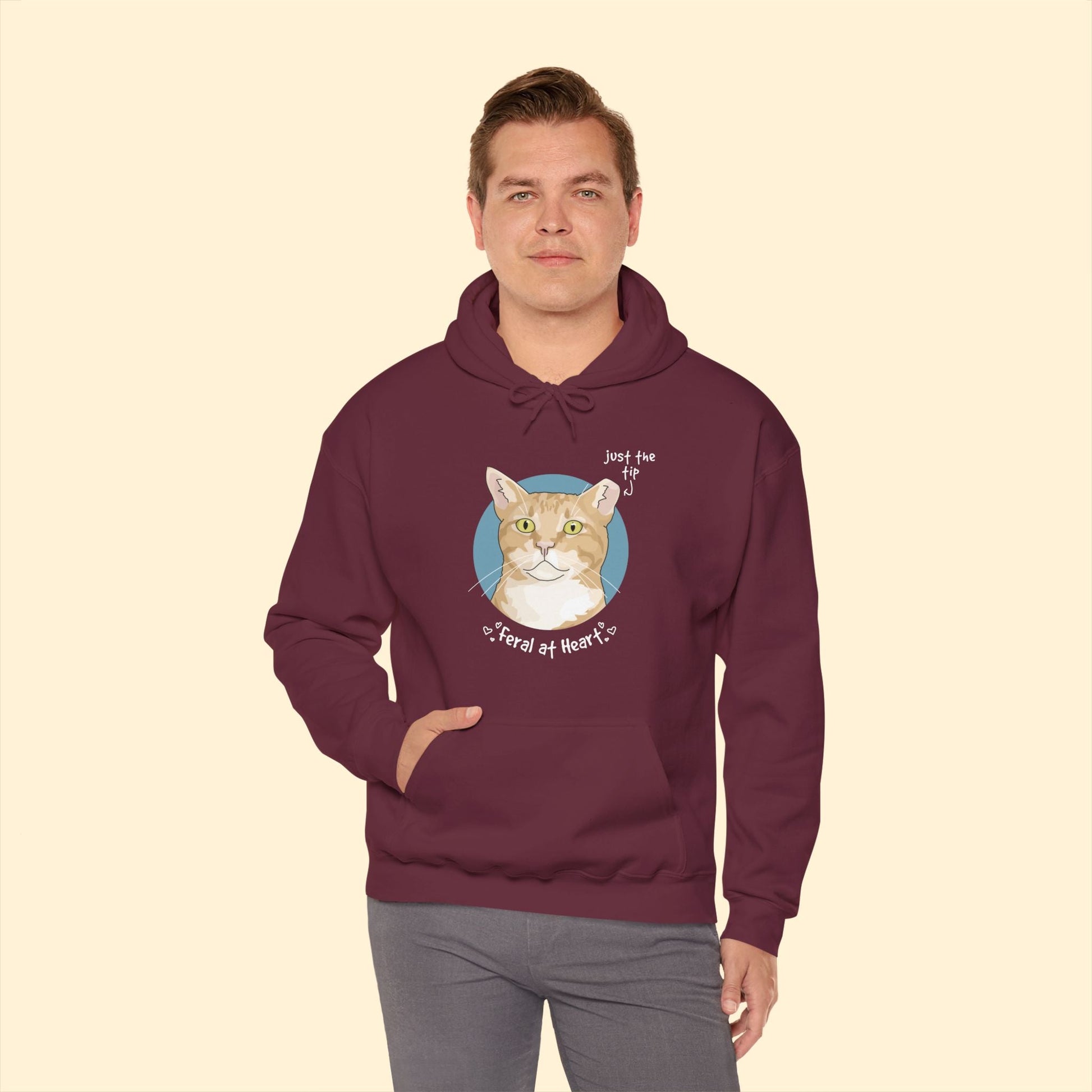 Just The Tip | FUNDRAISER for Feral At Heart | Hooded Sweatshirt - Detezi Designs - 13965368037517775683