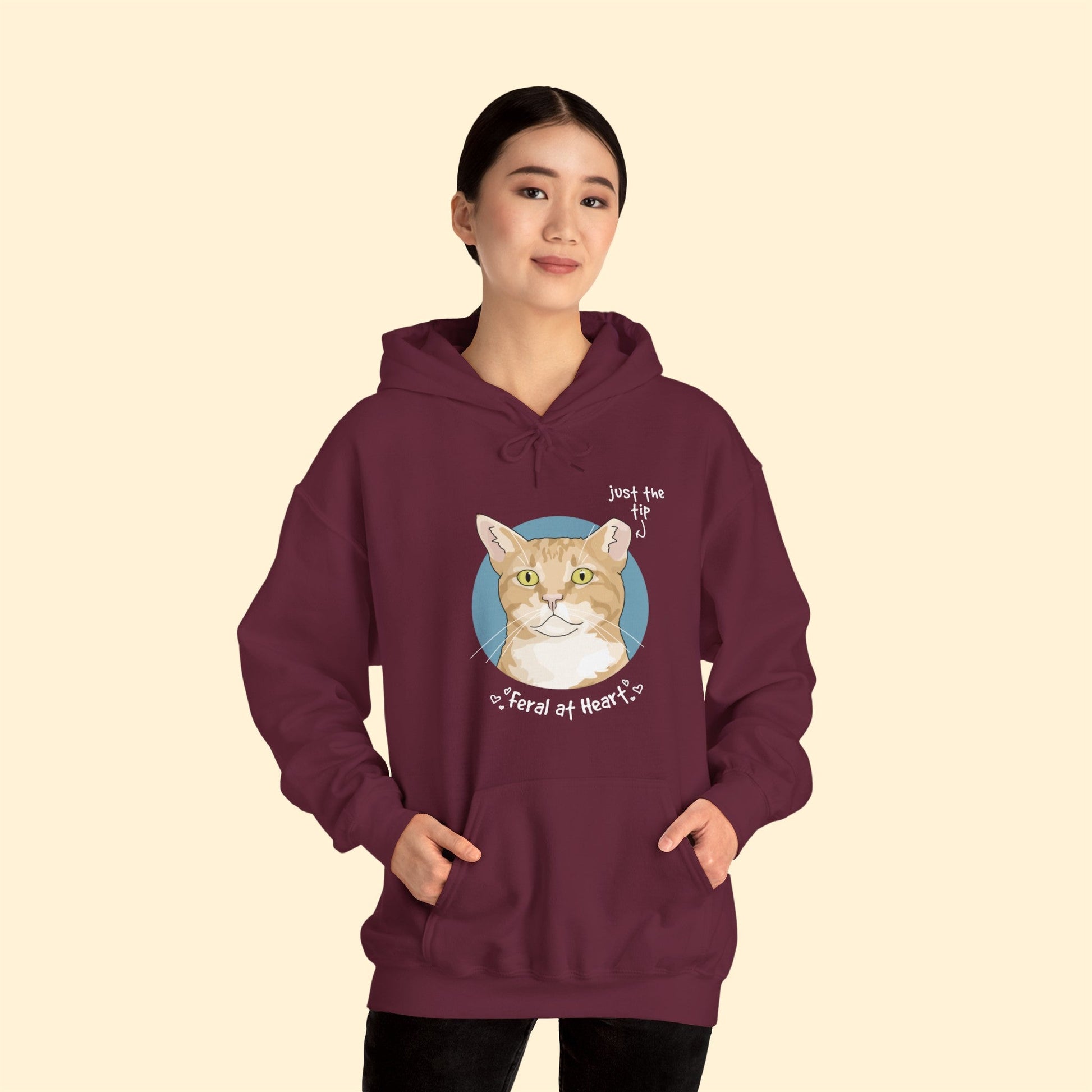 Just The Tip | FUNDRAISER for Feral At Heart | Hooded Sweatshirt - Detezi Designs-33014691919054296064