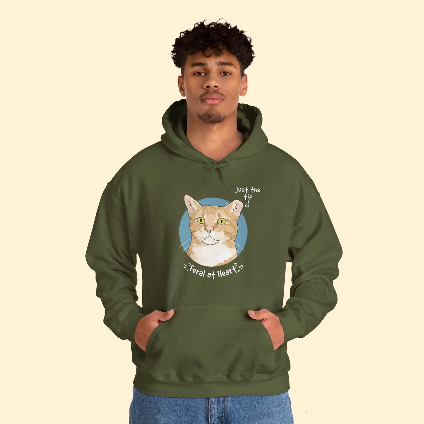 Just The Tip | FUNDRAISER for Feral At Heart | Hooded Sweatshirt - Detezi Designs-33014691919054296064