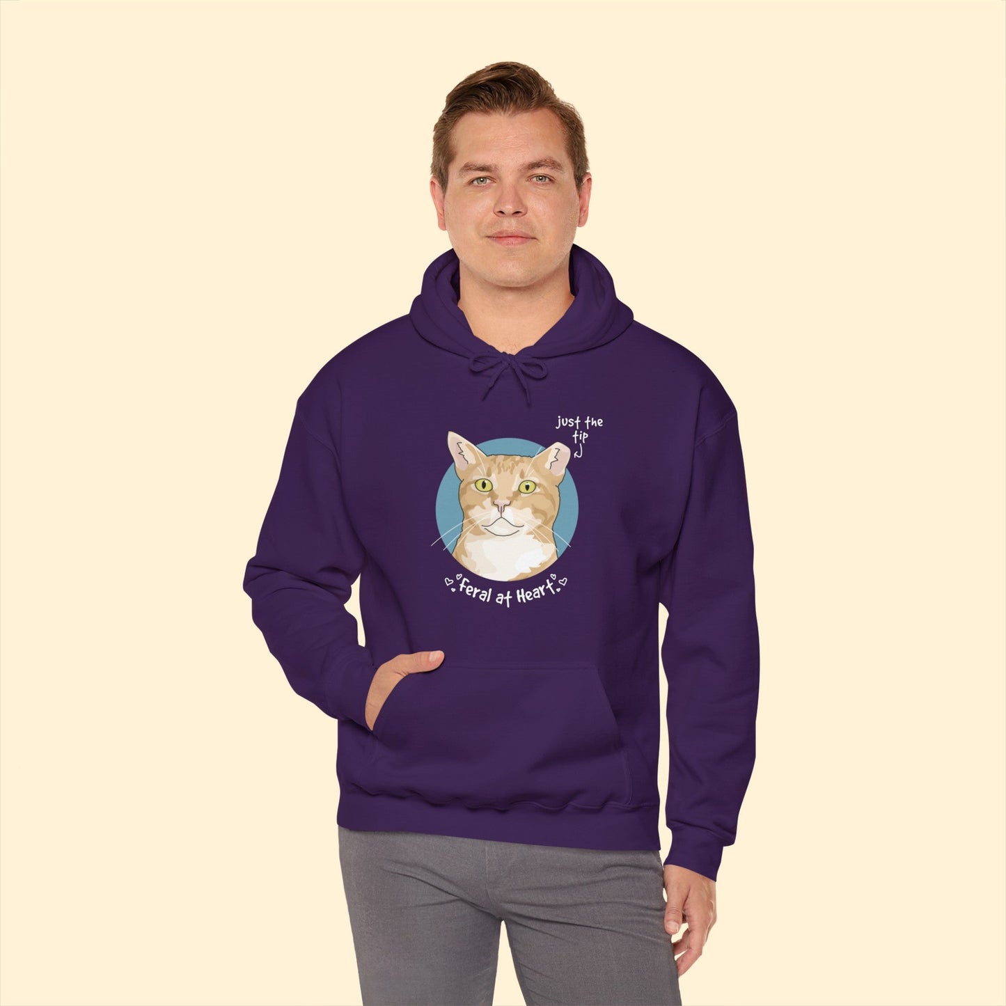 Just The Tip | FUNDRAISER for Feral At Heart | Hooded Sweatshirt - Detezi Designs-33014691919054296064