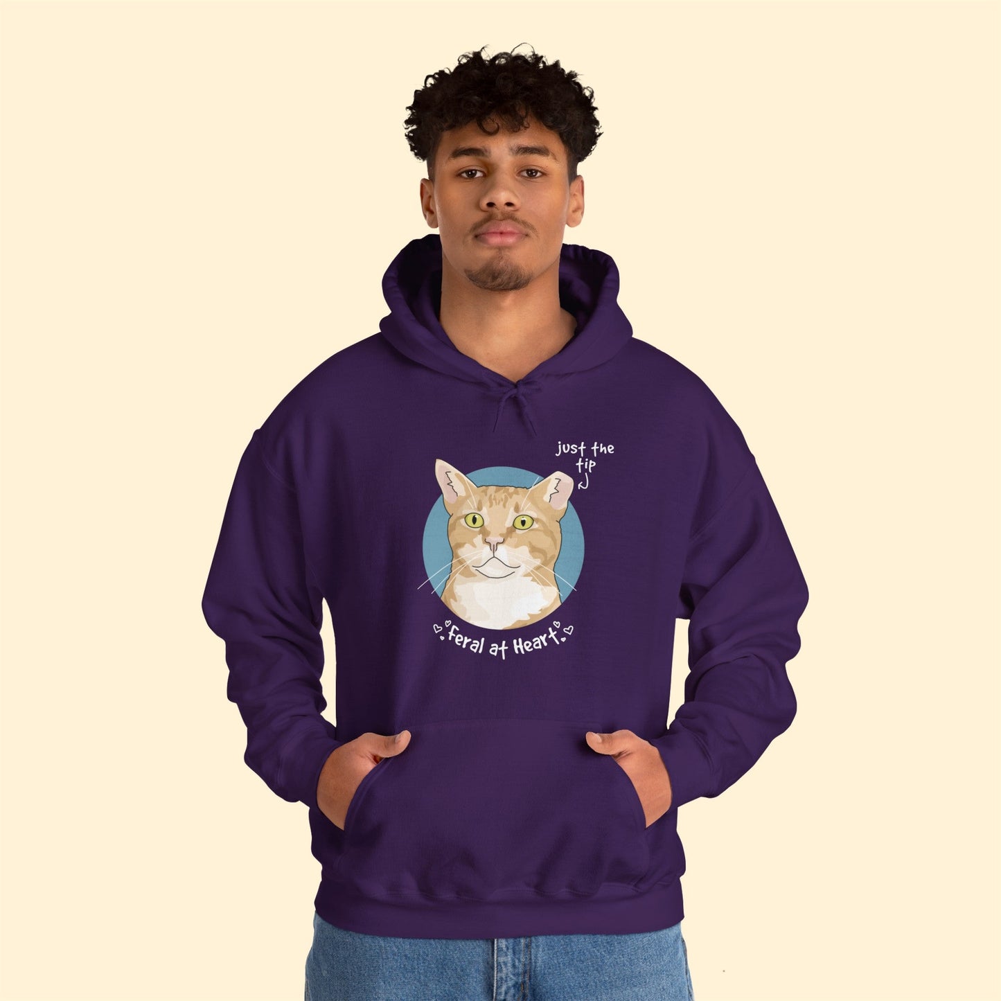 Just The Tip | FUNDRAISER for Feral At Heart | Hooded Sweatshirt - Detezi Designs-33014691919054296064