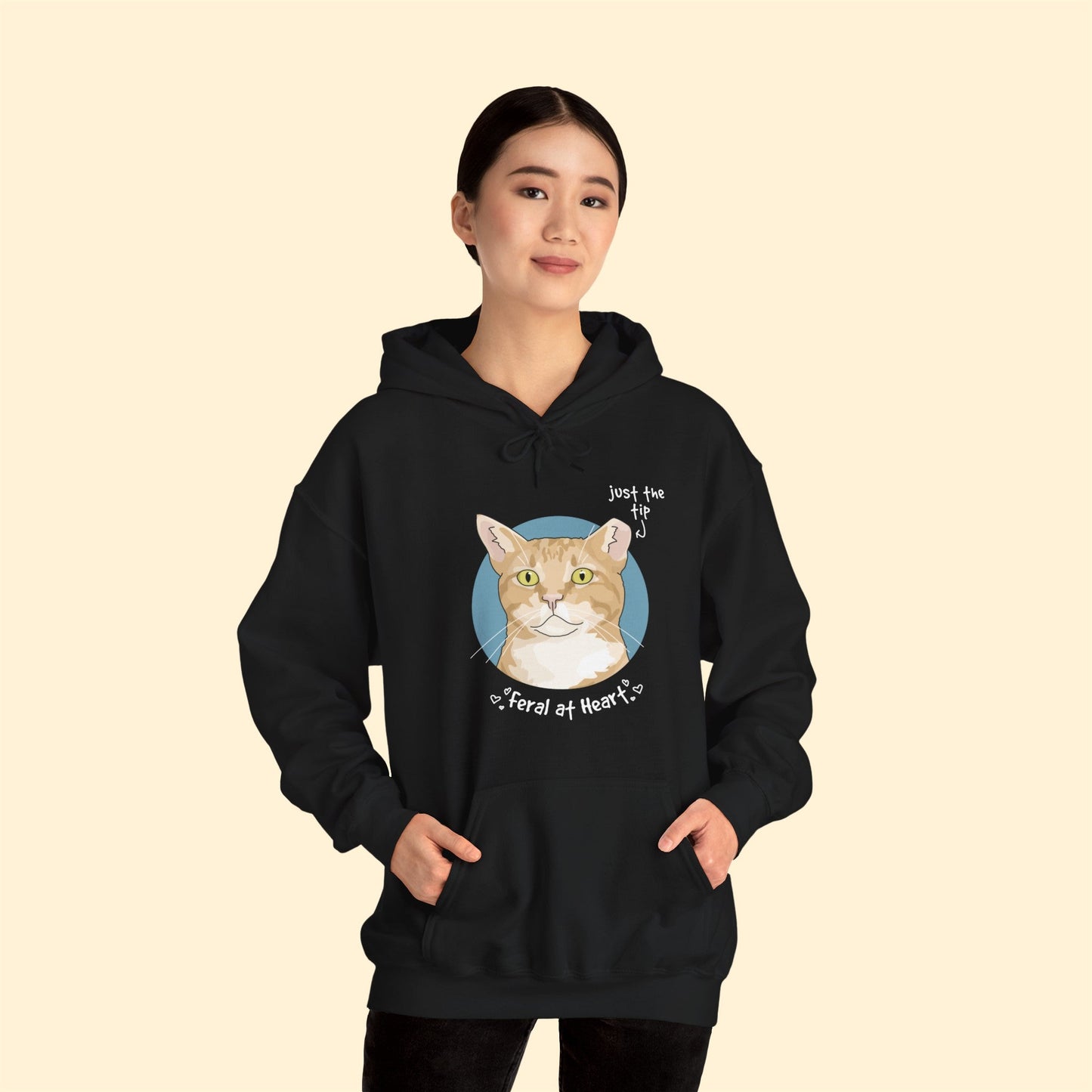 Just The Tip | FUNDRAISER for Feral At Heart | Hooded Sweatshirt - Detezi Designs-33014691919054296064