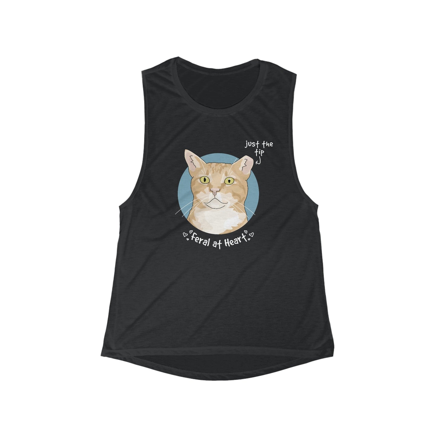 Just The Tip | FUNDRAISER for Feral at Heart | Women's Flowy Scoop Muscle Tank - Detezi Designs-10712064191565769488