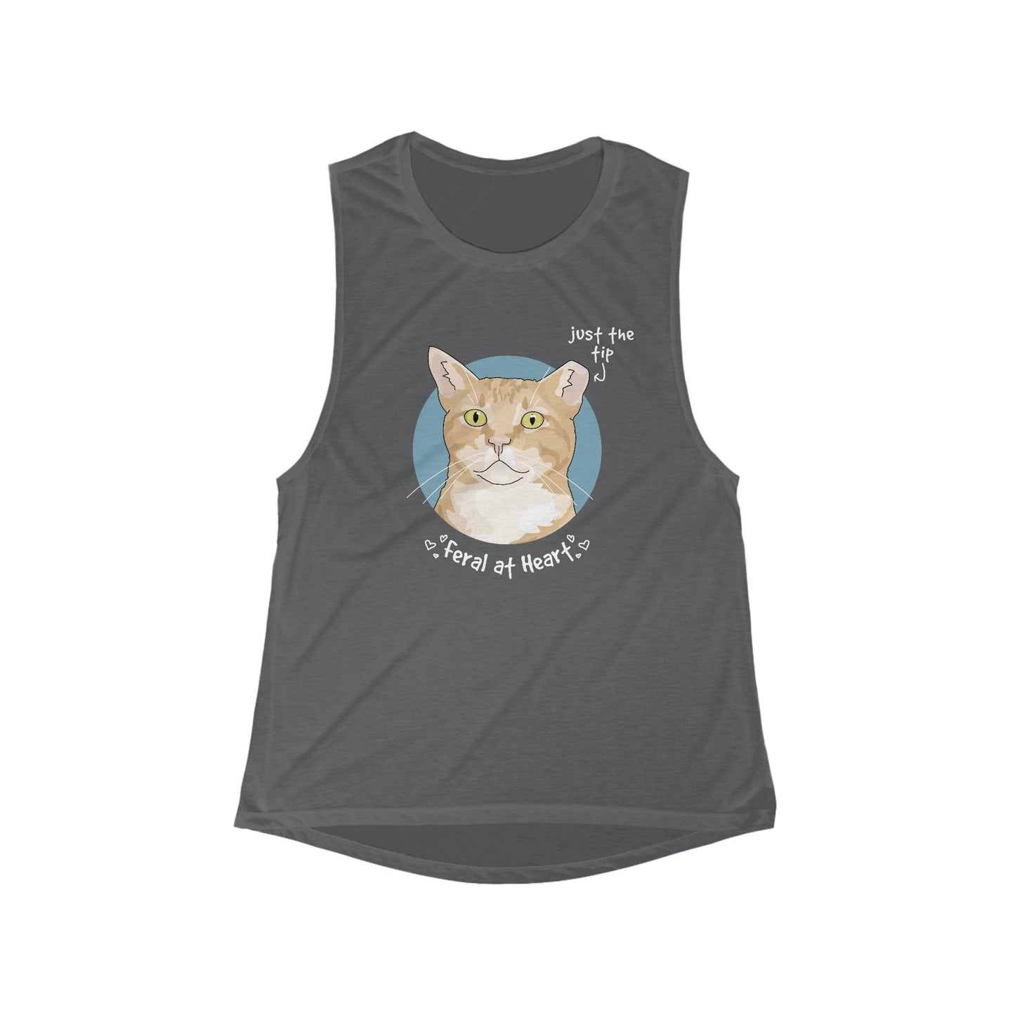 Just The Tip | FUNDRAISER for Feral at Heart | Women's Flowy Scoop Muscle Tank - Detezi Designs-50497444911198873341