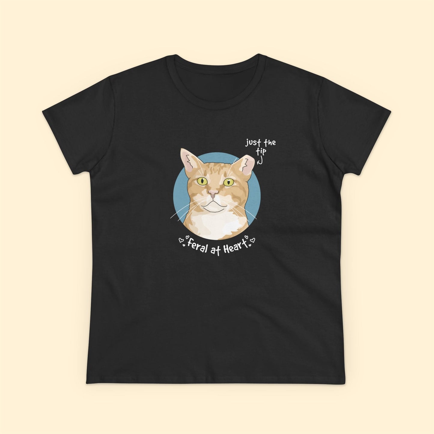 Just The Tip | FUNDRAISER for Feral At Heart | Women's Midweight Cotton Tee - Detezi Designs - 28539887960156611066