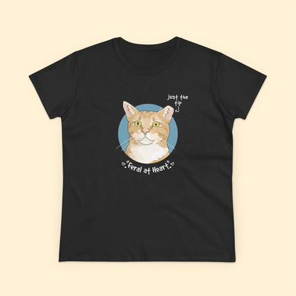 Just The Tip | FUNDRAISER for Feral At Heart | Women's Midweight Cotton Tee - Detezi Designs - 28539887960156611066