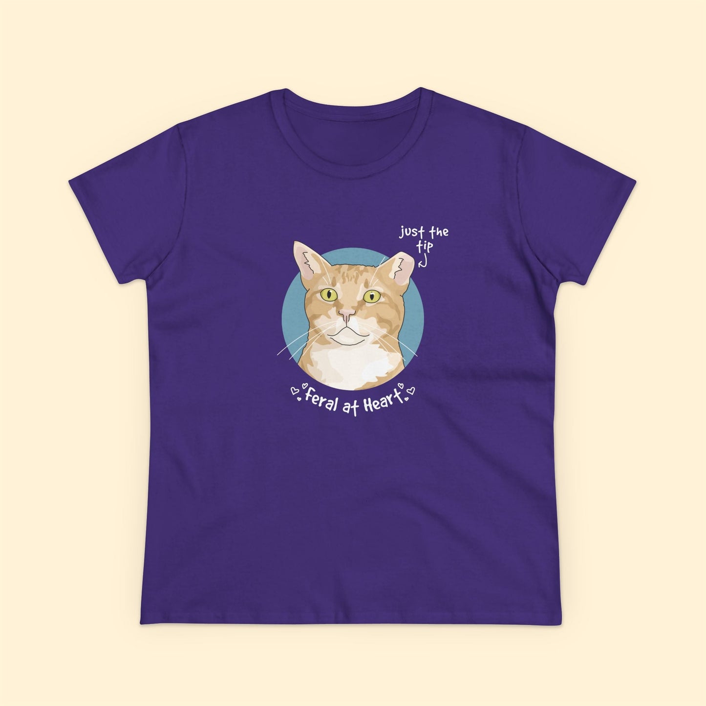 Just The Tip | FUNDRAISER for Feral At Heart | Women's Midweight Cotton Tee - Detezi Designs - 54083871832513916020