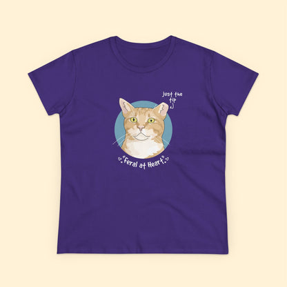 Just The Tip | FUNDRAISER for Feral At Heart | Women's Midweight Cotton Tee - Detezi Designs - 54083871832513916020