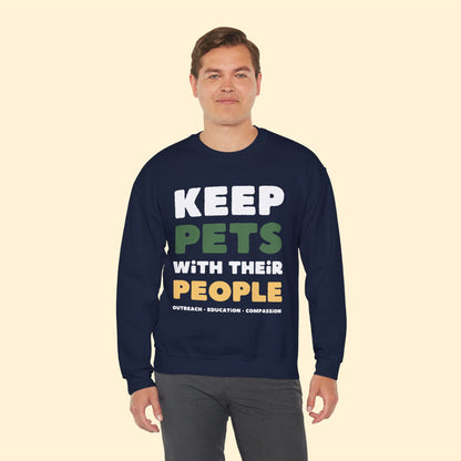 Keep Pets With Their People | Crewneck Sweatshirt - Detezi Designs-18987832763180057677