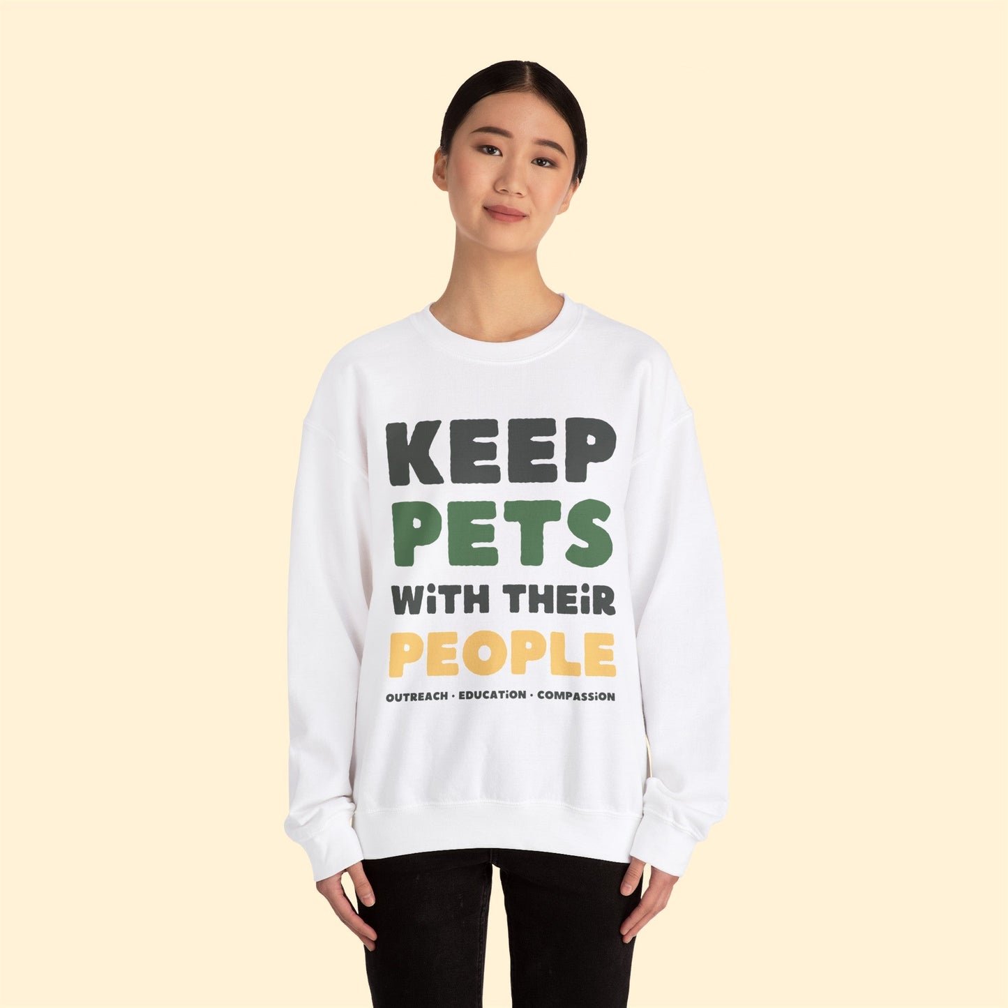 Keep Pets With Their People | Crewneck Sweatshirt - Detezi Designs-18987832763180057677