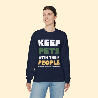 Keep Pets With Their People | Crewneck Sweatshirt - Detezi Designs-18987832763180057677