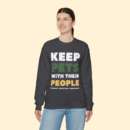 Keep Pets With Their People | Crewneck Sweatshirt - Detezi Designs-18987832763180057677