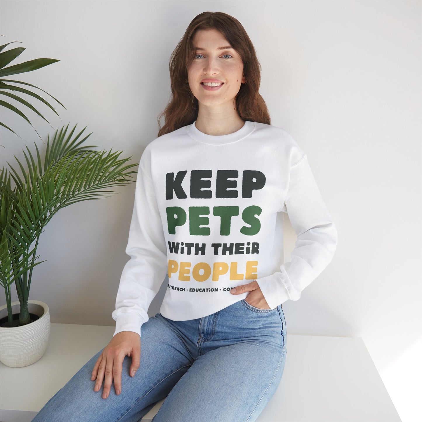 Keep Pets With Their People | Crewneck Sweatshirt - Detezi Designs-18987832763180057677