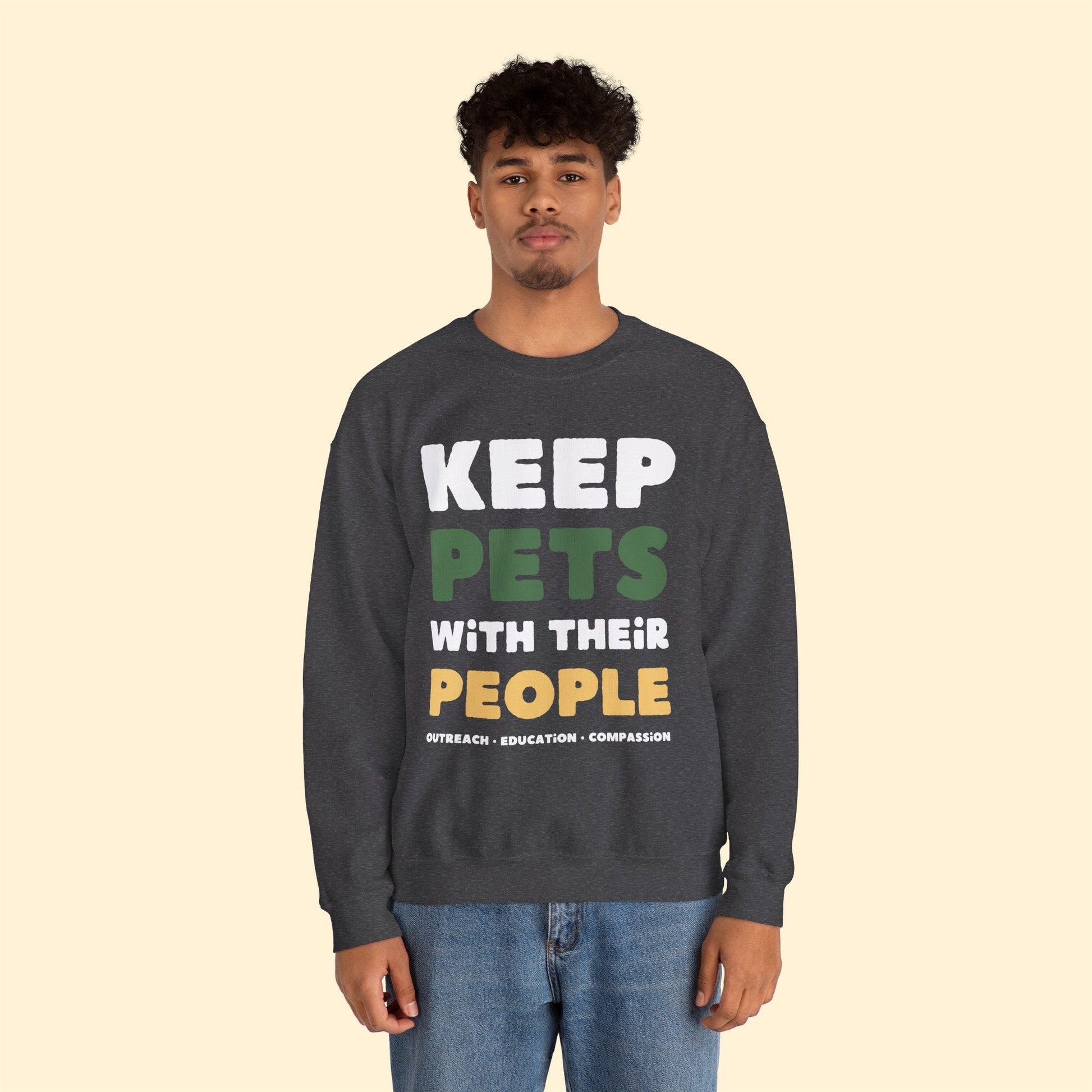 Keep Pets With Their People | Crewneck Sweatshirt - Detezi Designs-18987832763180057677