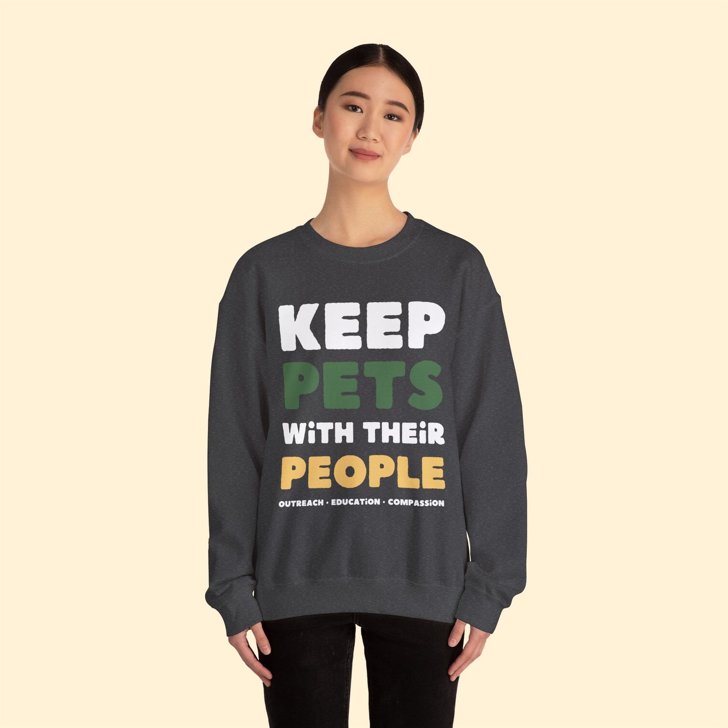 Keep Pets With Their People | Crewneck Sweatshirt - Detezi Designs-18987832763180057677