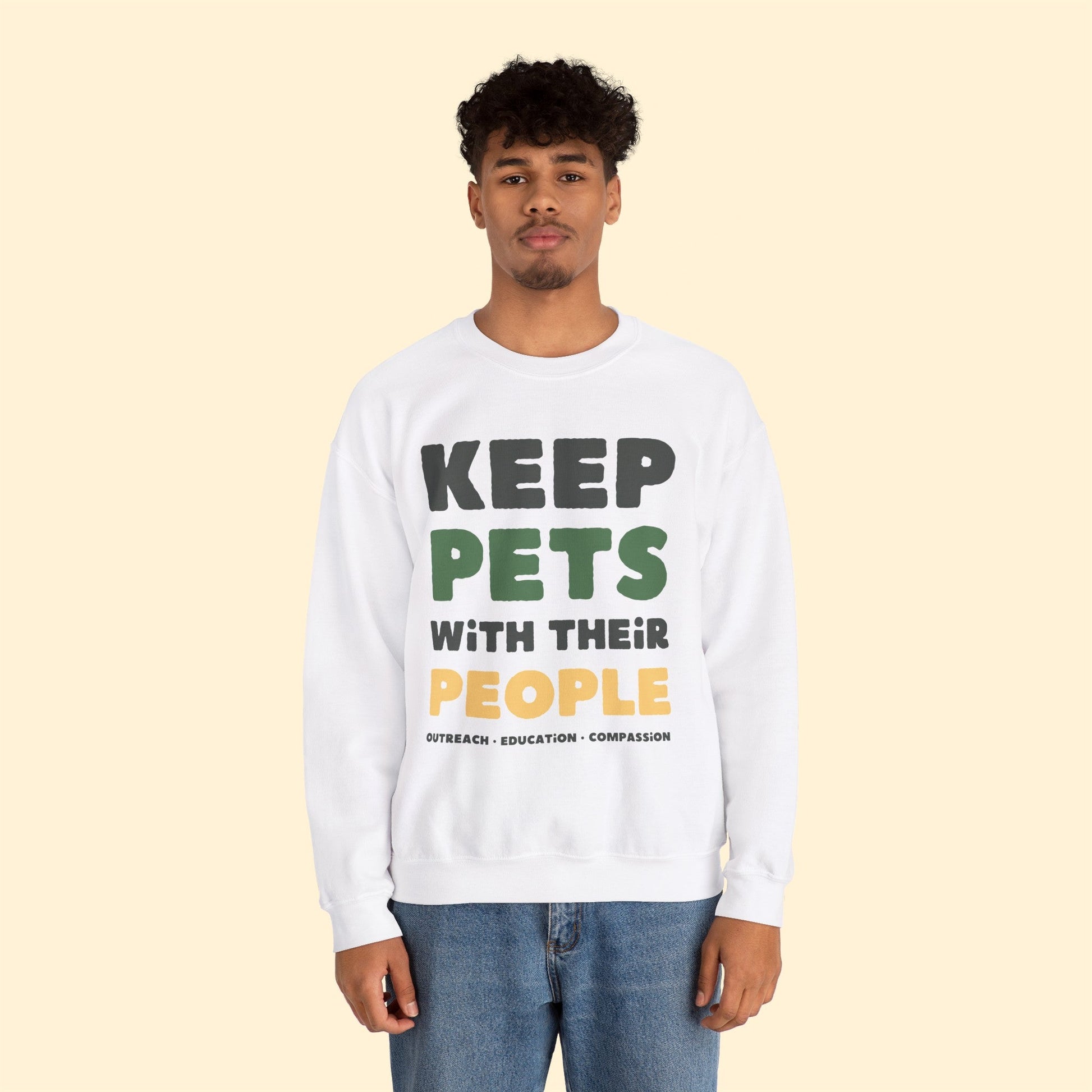 Keep Pets With Their People | Crewneck Sweatshirt - Detezi Designs-18987832763180057677