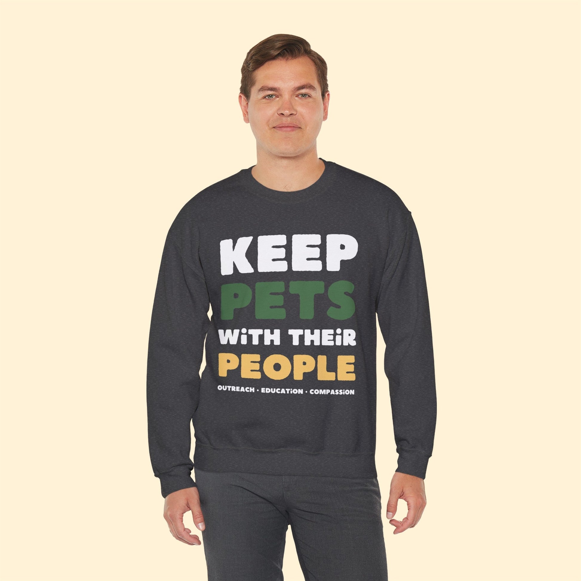 Keep Pets With Their People | Crewneck Sweatshirt - Detezi Designs-18987832763180057677