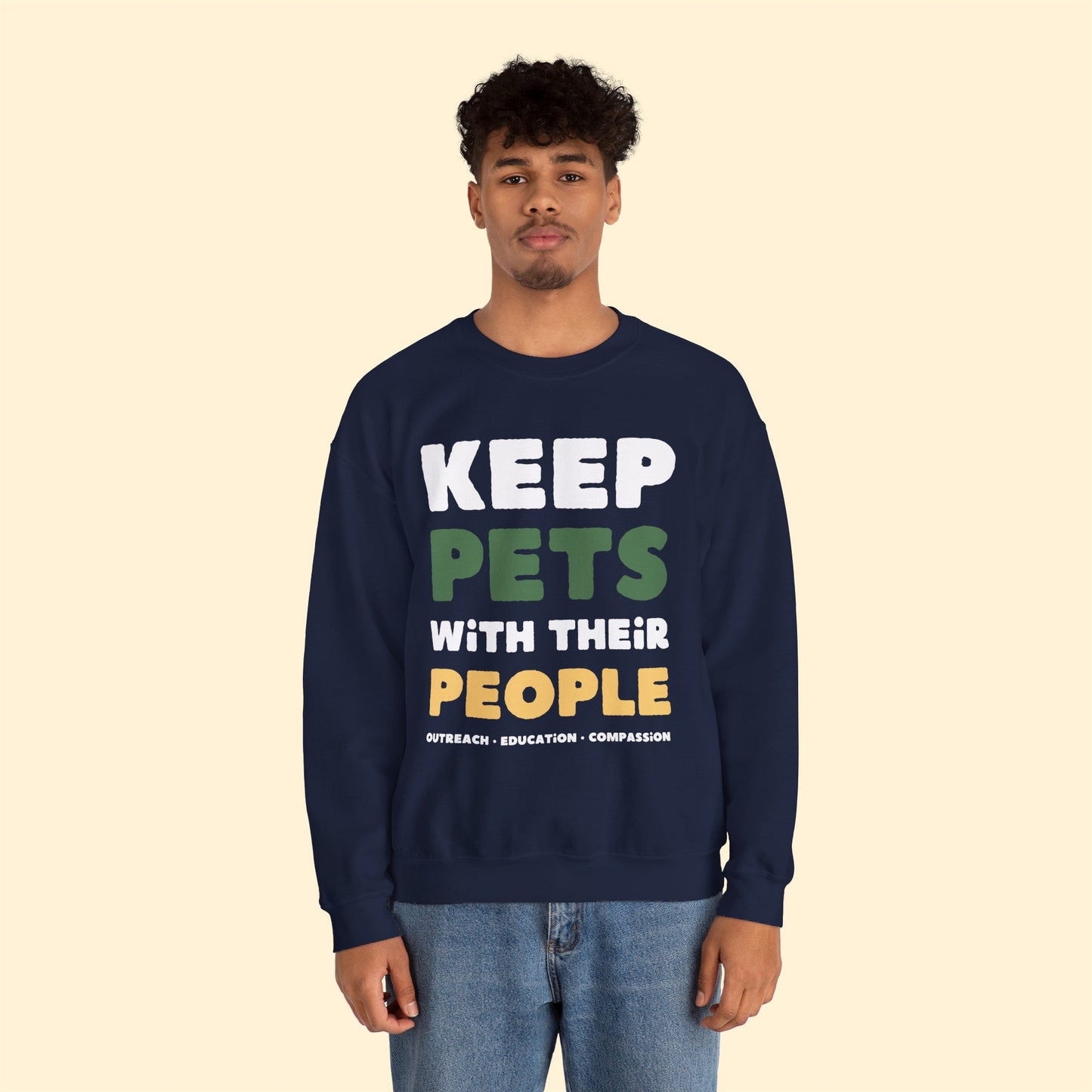 Keep Pets With Their People | Crewneck Sweatshirt - Detezi Designs-18987832763180057677