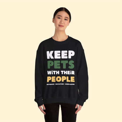 Keep Pets With Their People | Crewneck Sweatshirt - Detezi Designs-18987832763180057677