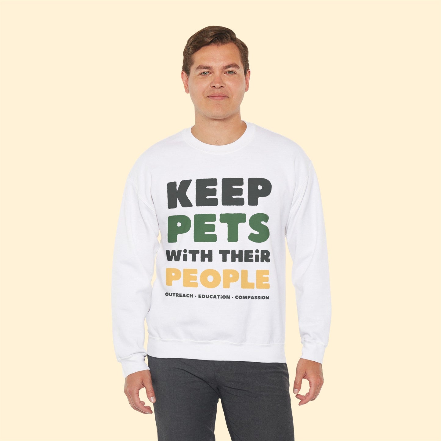 Keep Pets With Their People | Crewneck Sweatshirt - Detezi Designs-18987832763180057677