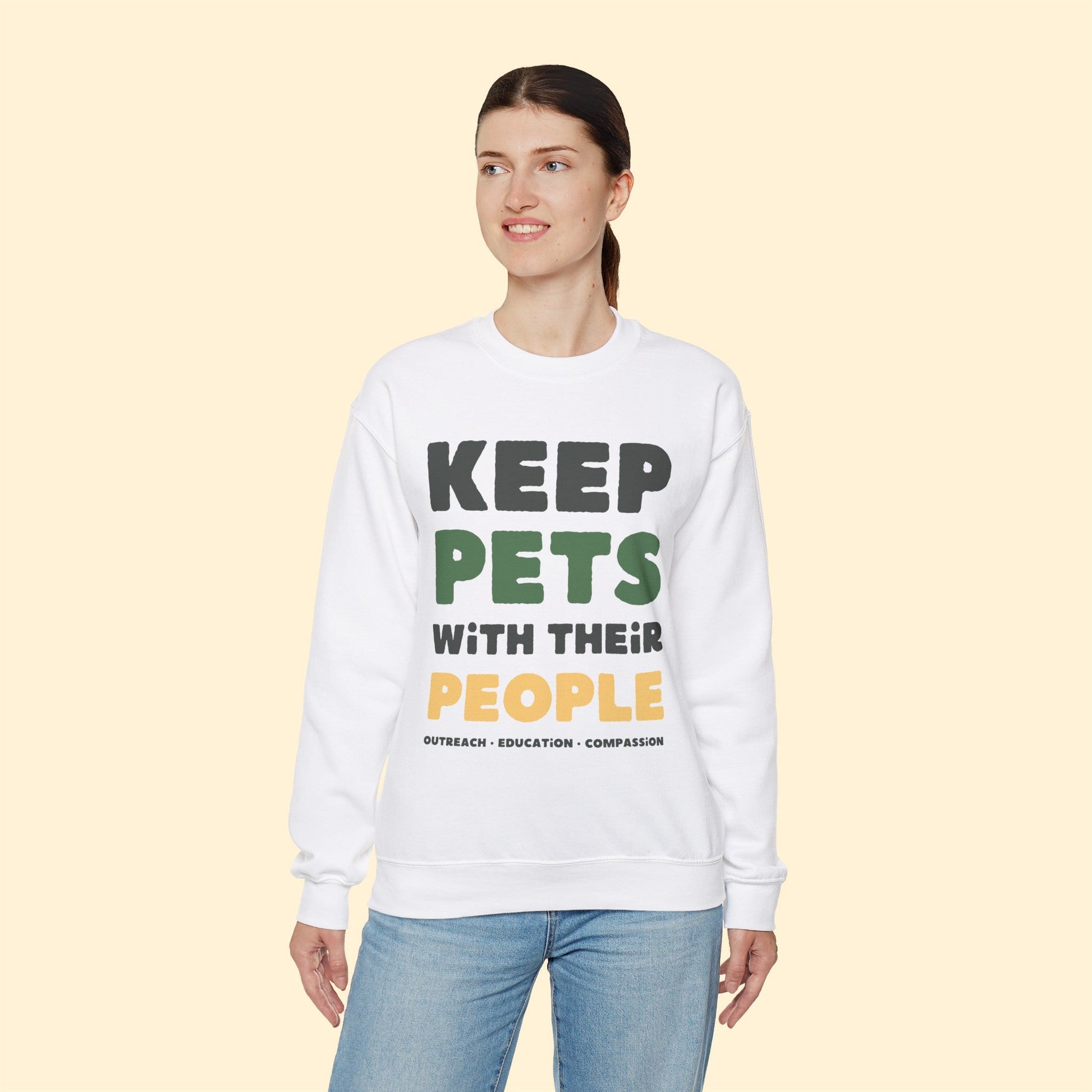 Keep Pets With Their People | Crewneck Sweatshirt - Detezi Designs-18987832763180057677