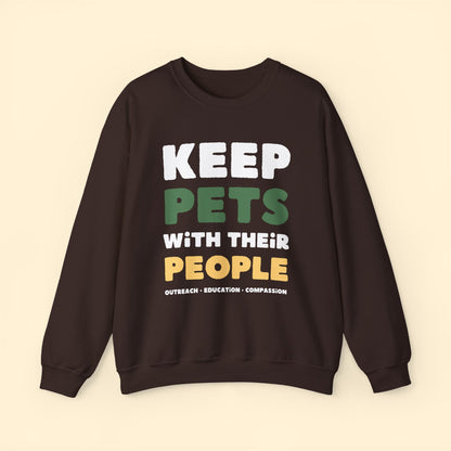 Keep Pets With Their People | Crewneck Sweatshirt - Detezi Designs - 25543283904121395621
