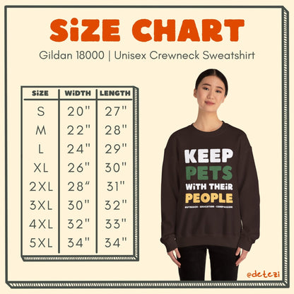 Keep Pets With Their People | Crewneck Sweatshirt - Detezi Designs - 32882993406711061826