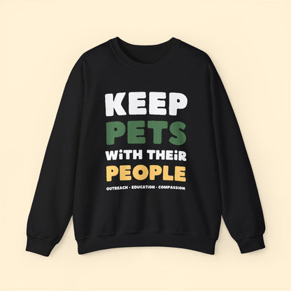 Keep Pets With Their People | Crewneck Sweatshirt - Detezi Designs - 32882993406711061826